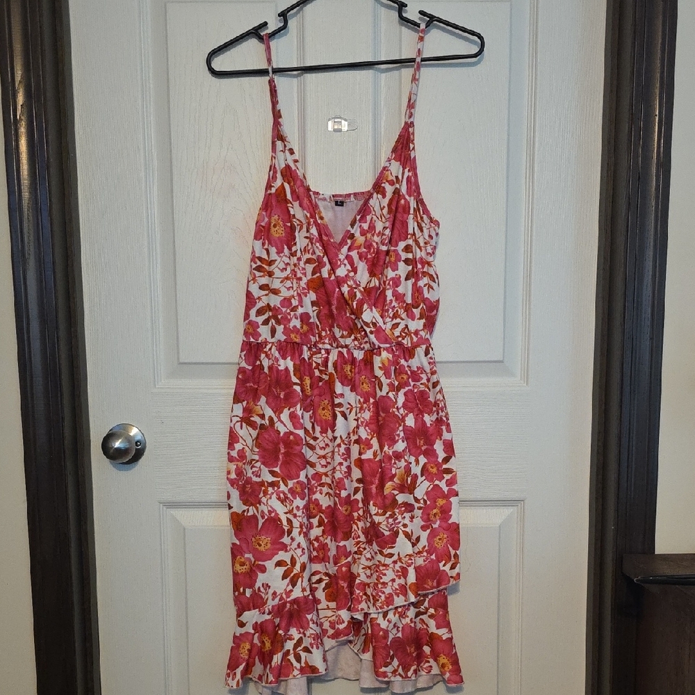 Floral Pink Sleeveless Dress